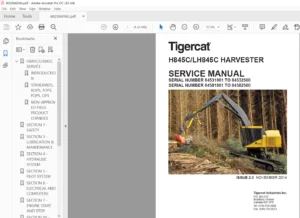 Tigercat H845C LH845C Harvester Service Manual - PDF DOWNLOAD
