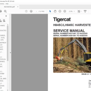 Tigercat H845C LH845C Harvester Service Manual - PDF DOWNLOAD