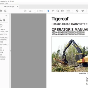 Tigercat H855C LH855C Harvester Operator's Manual - PDF DOWNLOAD