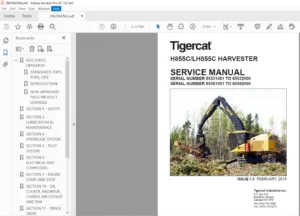 Tigercat H855C LH855C Harvester Repair Manual PDF
