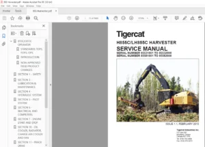 Tigercat H855C LH855C Harvester Service Manual - PDF DOWNLOAD
