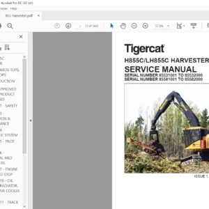 Tigercat H855C LH855C Harvester Service Manual - PDF DOWNLOAD