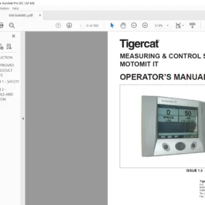 Tigercat Measuring & Control System Motomit IT Operator's Manual - PDF DOWNLOAD