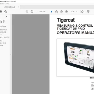 Tigercat Measuring & Control System Tigercat D5 PRIO Operator's Manual - PDF DOWNLOAD