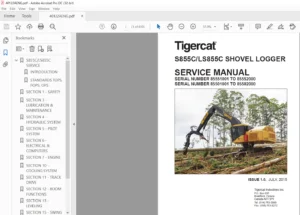 Tigercat S855C LS855C Shovel Logger Service Manual - PDF DOWNLOAD