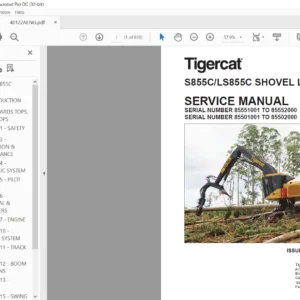 Tigercat S855C LS855C Shovel Logger Service Manual - PDF DOWNLOAD