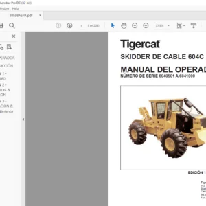 Tigercat Skidder De Cable 604C Manual del Operador - PDF DOWNLOAD [Spanish]