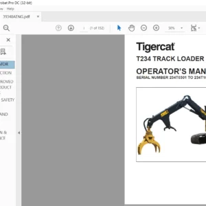 Tigercat T234 Track Loader Operator's Manual - PDF DOWNLOAD