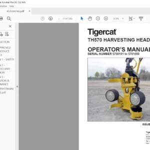 Tigercat TH570 Harvesting Operator's Manual - PDF DOWNLOAD