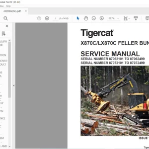 Tigercat X870C LX870C Feller Buncher Service Manual - PDF DOWNLOAD