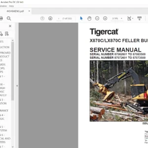 Tigercat X870C LX870C Feller Buncher Service Manual - PDF DOWNLOAD