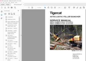Tigercat X870C LX870C Feller Buncher Service Manual - PDF DOWNLOAD