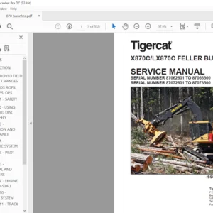 Tigercat X870C LX870C Feller Buncher Service Manual - PDF DOWNLOAD