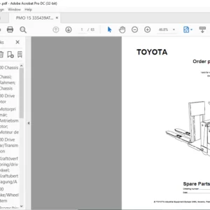 Toyota BT PMO 15 Order Picker Truck Parts Catalogue Manual - PDF DOWNLOAD