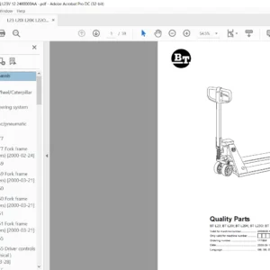 BT L23; BT L20I; BT L20K; BT L23O; BT L23Q; BT L23U 12 Quality Parts Manual - PDF DOWNLOAD