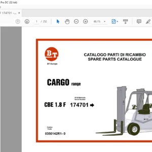BT CBE 1.8 F Cargo Range  Spare Parts Catalogue Manual - PDF DOWNLOAD