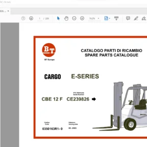 BT CBE 12 F CARGO E-SERIES SPARE PARTS CATALOGUE MANUAL -PDF DOWNLOAD