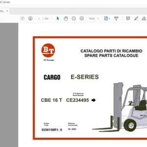 BT CBE 16 T Cargo E-Series Spare Parts Catalogue Manual - PDF DOWNLOAD