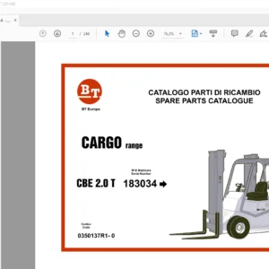 BT CBE 2.0 T Cargo Range Spare Parts Catalogue Manual - PDF DOWNLOAD