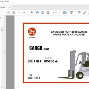 BT CBE1.6L F Cargo Range Spare Parts Catalogue Manual - PDF DOWNLOAD