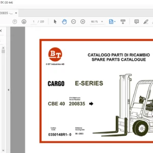 BT CBE40 Cargo E-series Spare Parts Catalogue Manual - PDF DOWNLOAD