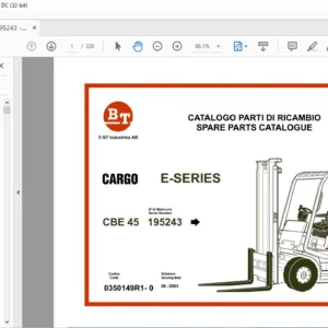 BT CBE45 Cargo E-series Spare Parts Catalogue Manual - PDF DOWNLOAD