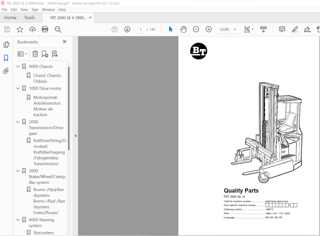 BT FRT 2000 SE 6 Quality Parts Manual - PDF DOWNLOAD - HeyDownloads ...