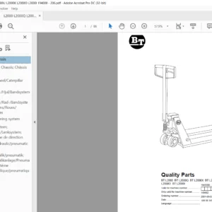BT L2000 BT L2000Q BT L2000X BT L2000U BT L2000K BT L2000O BT L20001 Quality Parts Manual - PDF DOWNLOAD