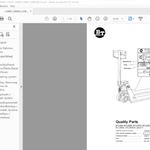 BT L2000; BTL2000I; BTL2000K; BTL2000O; BTL2000Q; BTL2000X;BTL2000U; BTL2000QX  Quality Parts Manual - PDF DOWNLOAD