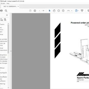 BT MO 15 Powered order picking truck Spare Parts Catalogue Manual - PDF DOWNLOAD