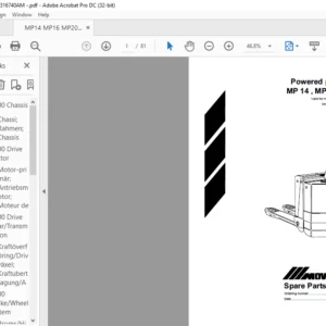 BT MP 14 MP 16 MP 20 Powered pallet truck Spare Parts Catalogue Manual - PDF DOWNLOAD