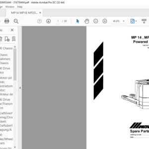 BT MP 14 MP 16 MP 20 Powered pallet truck Spare Parts Catalogue Manual - PDF DOWNLOAD