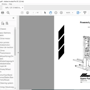 BT MPL 12 F Powered pallet stacker Spare Parts Catalogue Manual - PDF DOWNLOAD