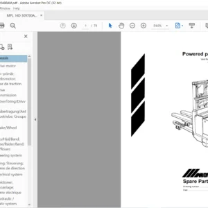 BT MPL 16 D Powered pallet stacker Spare Parts Catalogue Manual - PDF DOWNLOAD