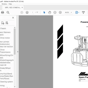 BT MPL 16 D Powered pallet truck Spare Parts Catalogue Manual - PDF DOWNLOAD