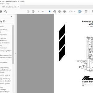 BT MPL10/MPL12 Powered pallet stacker Spare Parts Catalogue Manual - PDF DOWNLOAD