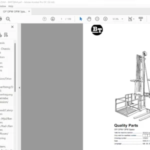 BT OP/ OPW/ OPW Space Quality Parts Manual - PDF DOWNLOAD