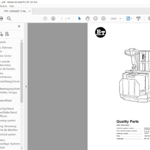 BT PPS 1600 MXD  Quality Parts Manual - PDF DOWNLOAD