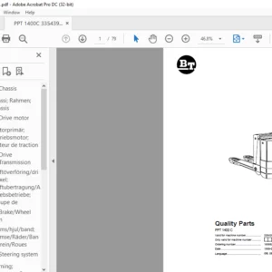 BT PPT 1400 C Quality Parts Manual - PDF DOWNLOAD