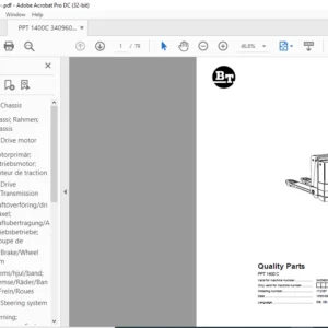 BT PPT 1400 C Quality Parts Manual - PDF DOWNLOAD