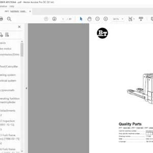 BT PPT 1400 MX / PPT 1600 MX / PPT 2000 MX Quality Parts Manual - PDF DOWNLOAD