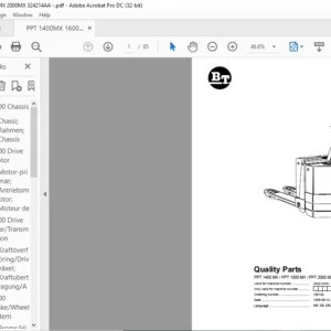 BT PPT 1400 MX / PPT 1600 MX / PPT 2000 MX Quality Parts Manual - PDF DOWNLOAD