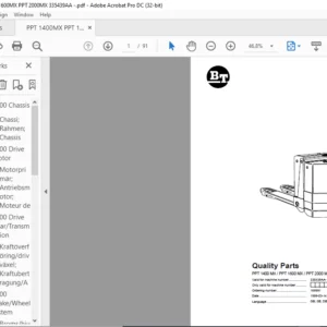 BT PPT 1400 MX / PPT 1600 MX / PPT 2000 MX Quality Parts Manual - PDF DOWNLOAD