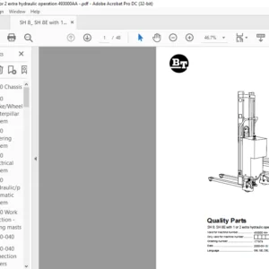 BT SH 8 SH 8E with 1 or 2 extra hydraulic operation Quality Parts Manual - PDF DOWNLOAD