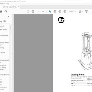 BT SPS 1.35 / SPS 1.35L / SPS 1.6 / SPS 1.6L Quality Parts Manual - PDF DOWNLOAD