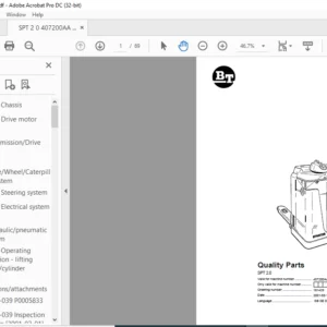 BT SPT 2.0 Quality Parts Manual - PDF DOWNLOAD
