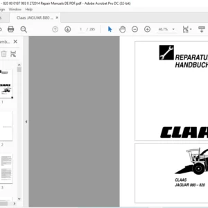 CLAAS 880 - 820 Reparaturhandbuch - PDF DOWNLOAD (GERMAN)
