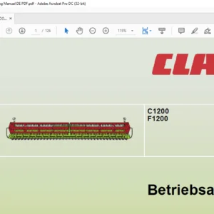 CLAAS C1200 F1200 Betriebsanleitung - PDF DOWNLOAD (German)