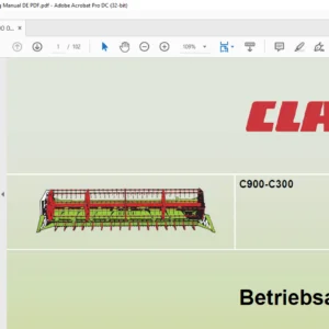 CLAAS C900-C300 Betriebsanleitung - PDF DOWNLOAD
