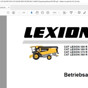 CLAAS CAT LEXION 590 R CAT LEXION 580 R CAT LEXION 570 R CAT LEXION 560 R Betriebsanleitung- PDF DOWNLOAD (GERMAN)